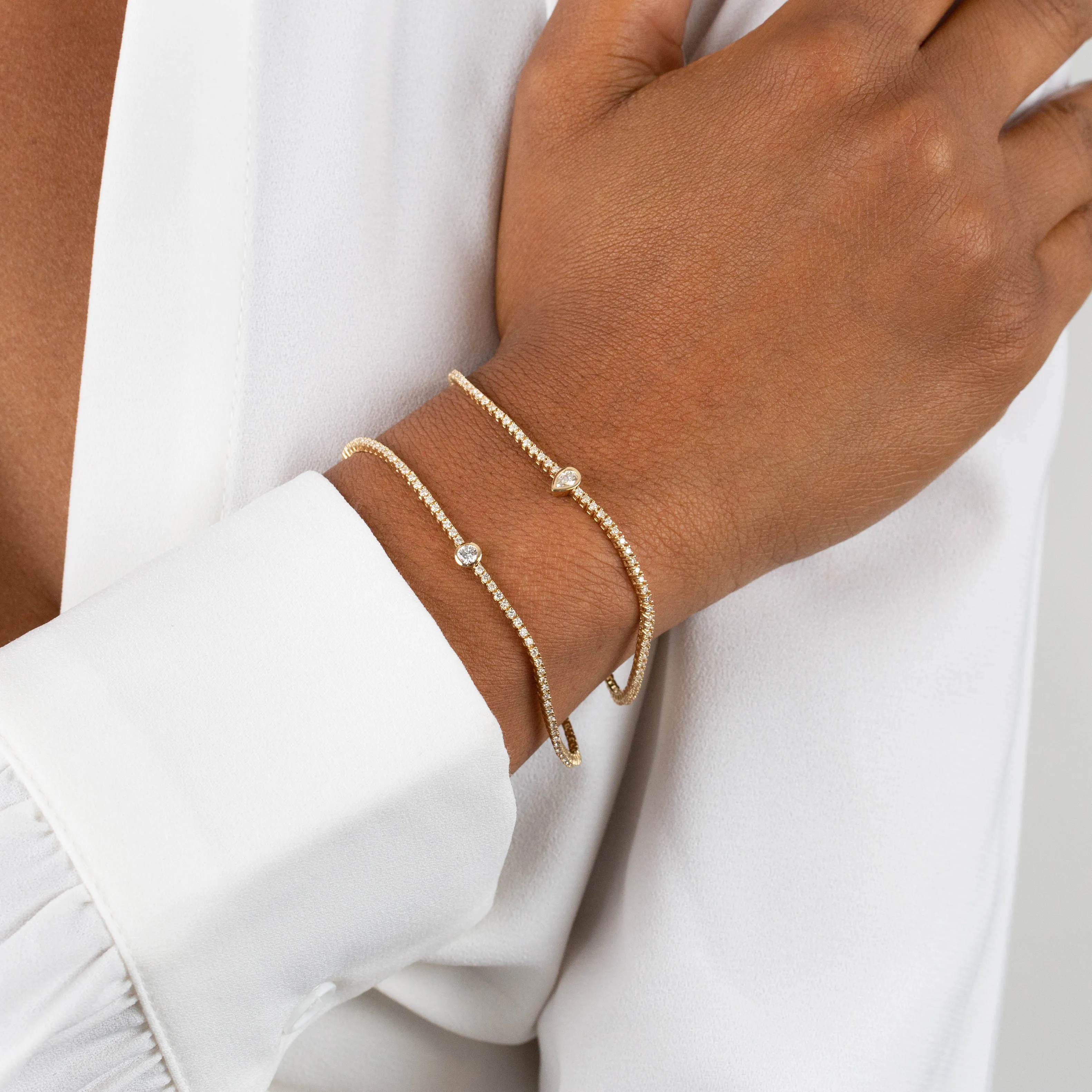 Assorted Diamond Shape Tennis Bracelet 14K sold by Adina Eden's product image thumbnail 2