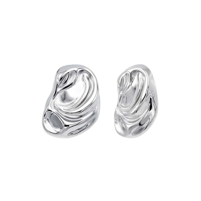 Solid Fluid Ridged Puffy Stud Earring sold by Adina Eden's