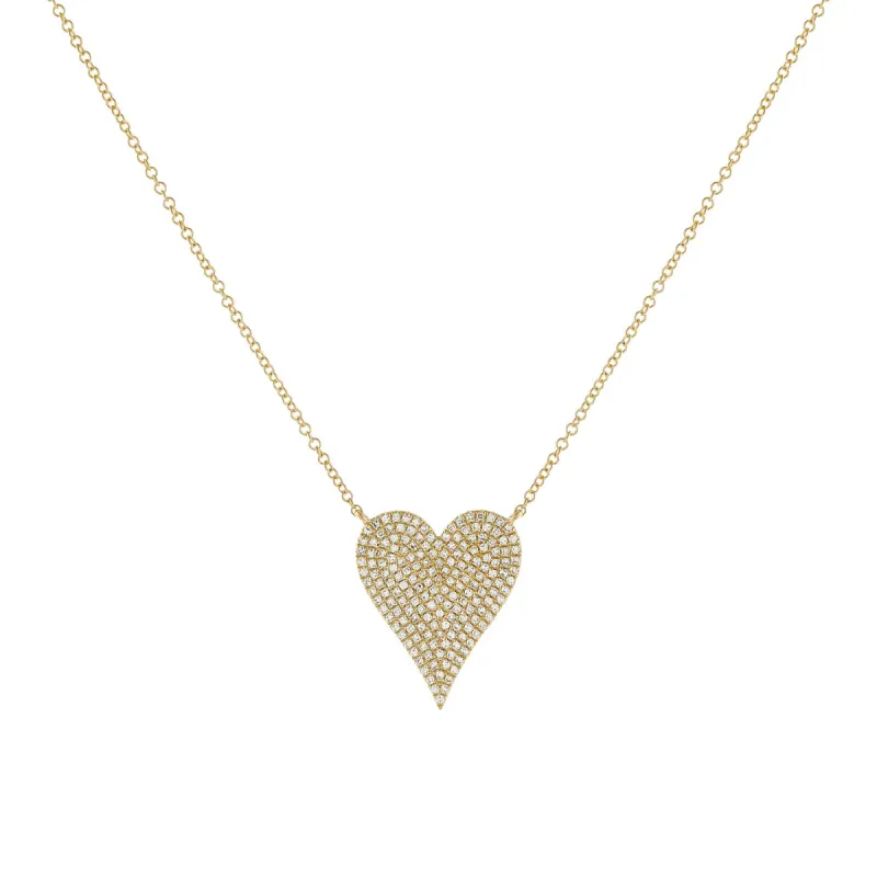 Diamond Large Heart Necklace 14K sold by Adina Eden's