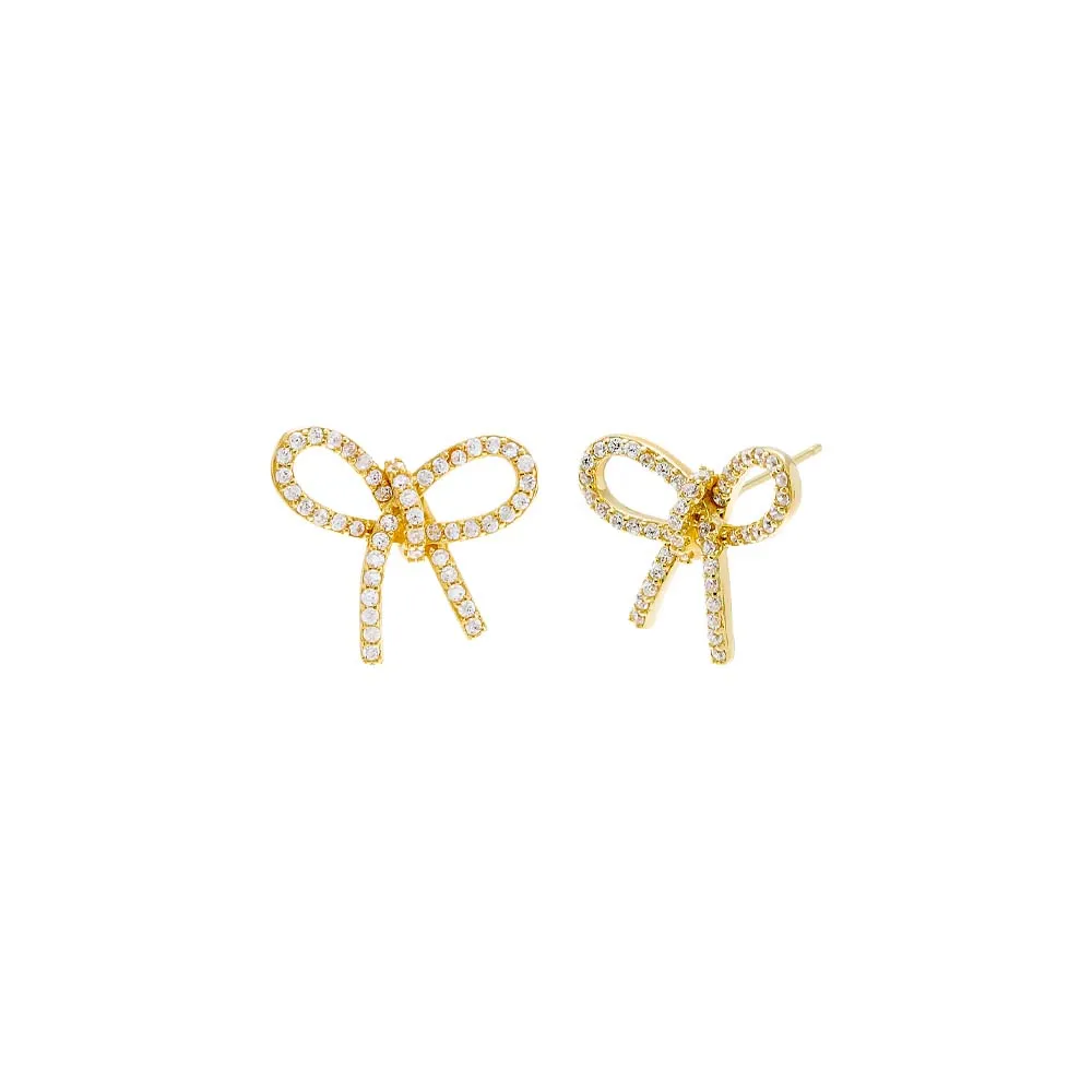 Pave Bow Tie Stud Earring sold by Adina Eden's