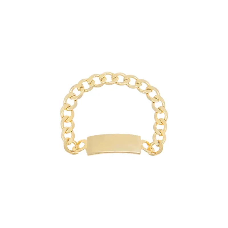 Mini ID Plate Chain Ring 14K sold by Adina Eden's