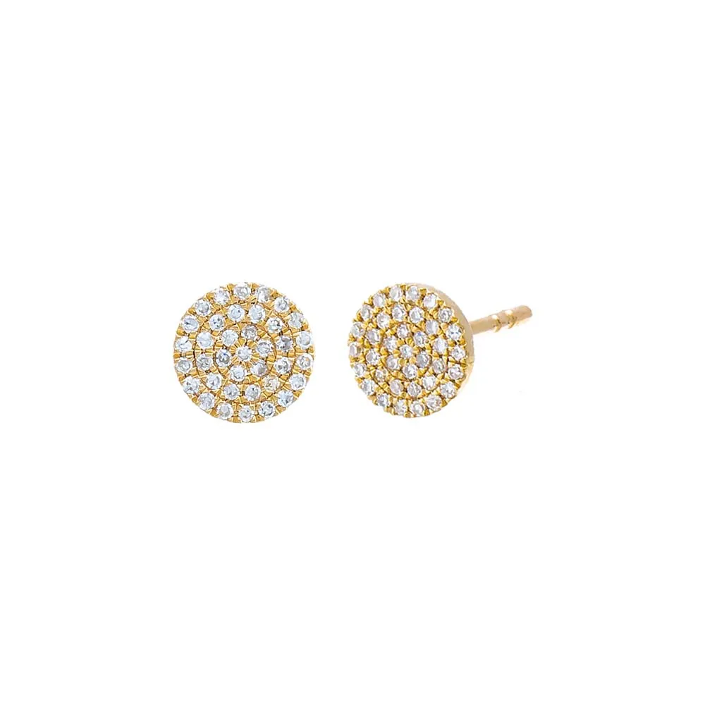 Diamond Pave Disc Stud Earring 14K sold by Adina Eden's