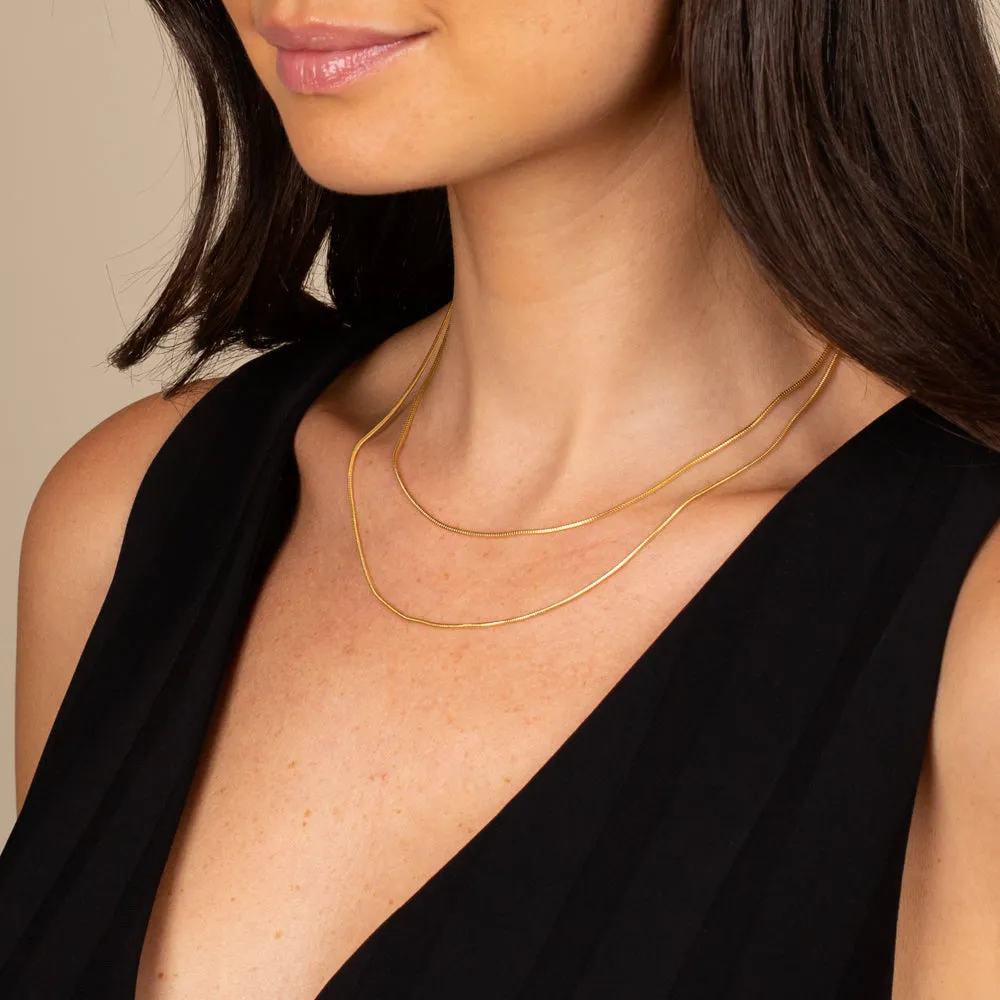 Round Snake Chain Necklace 14K sold by Adina Eden's product image thumbnail 3