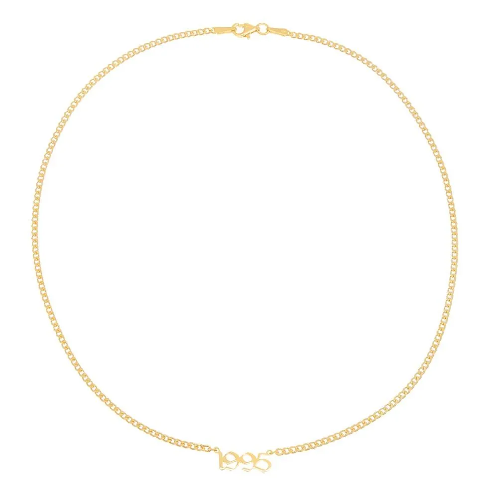 Gothic Year Nameplate Necklace sold by Adina Eden's product image thumbnail 2