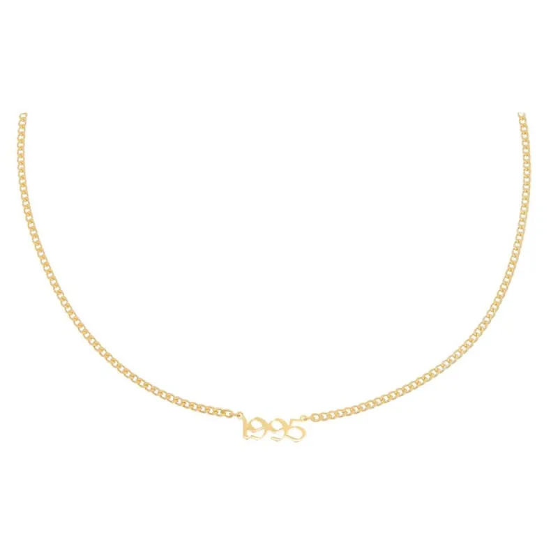 Gothic Year Nameplate Necklace sold by Adina Eden's