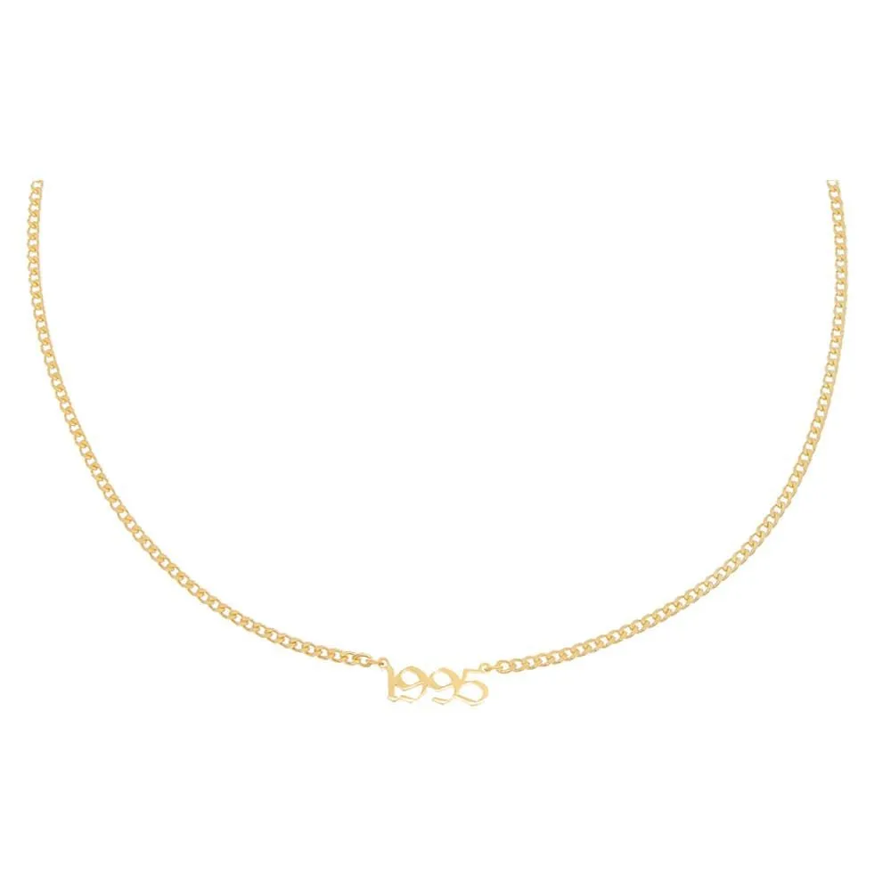 Gothic Year Nameplate Necklace sold by Adina Eden's