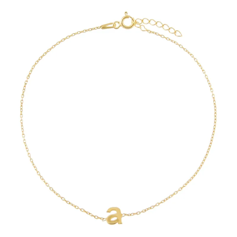 Solid Lowercase Initial Anklet sold by Adina Eden's