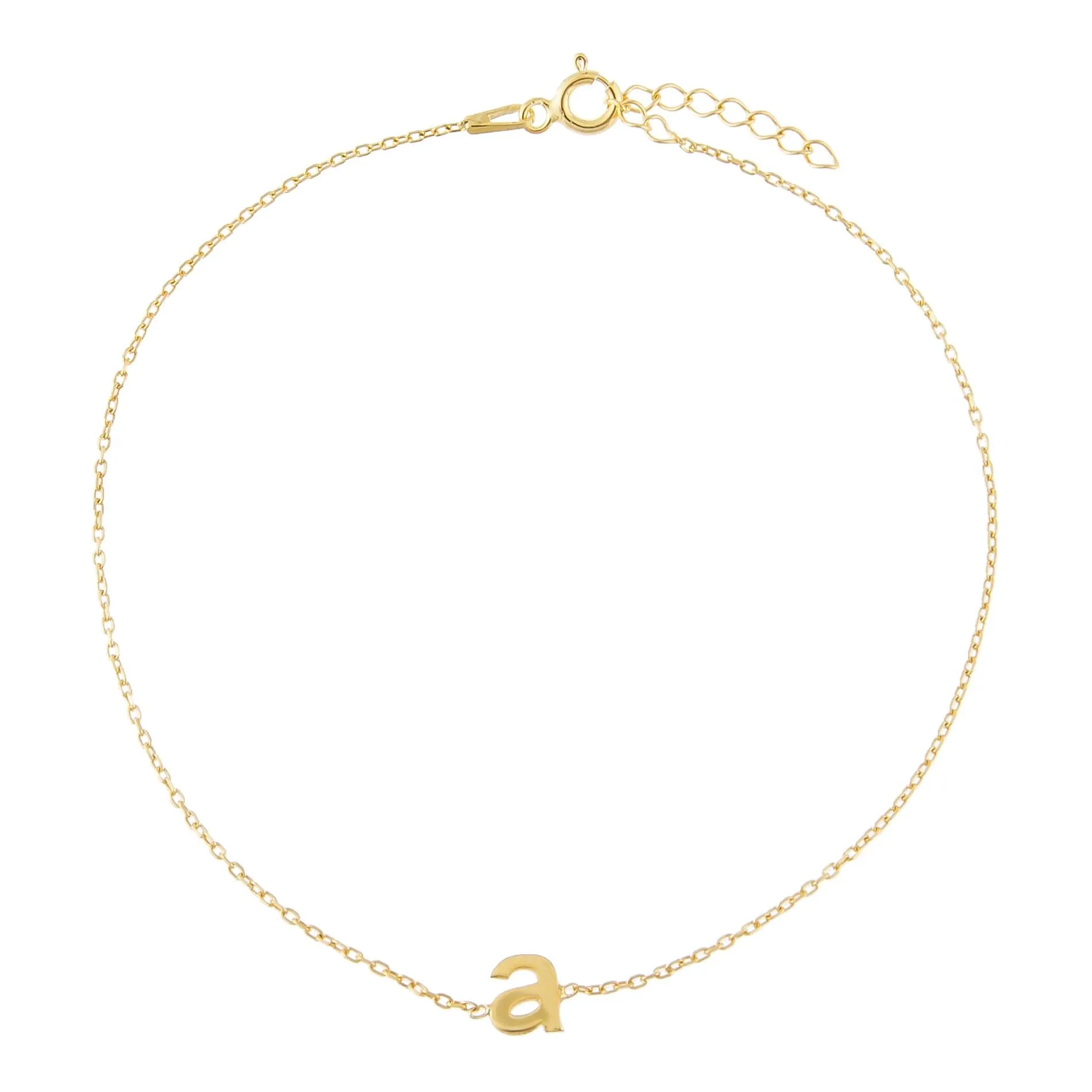 Solid Lowercase Initial Anklet sold by Adina Eden's