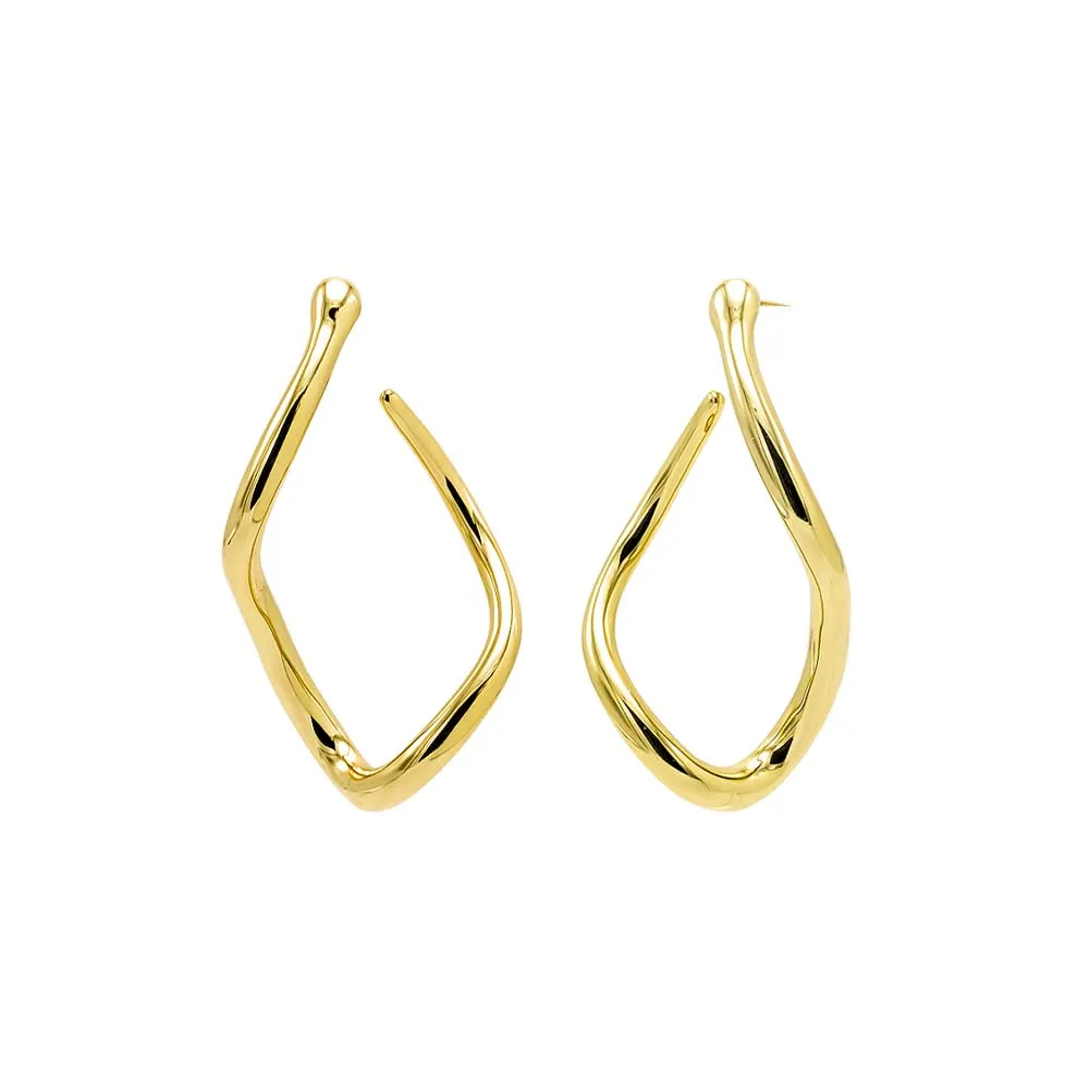 Solid Curved Shape Open Hoop Earring sold by Adina Eden's