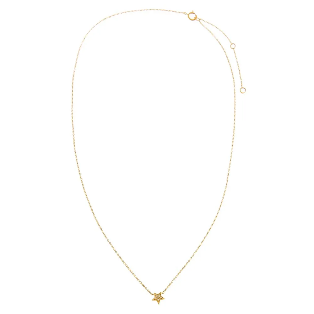 Diamond Pave Mini Star Necklace 14K sold by Adina Eden's product image thumbnail 3