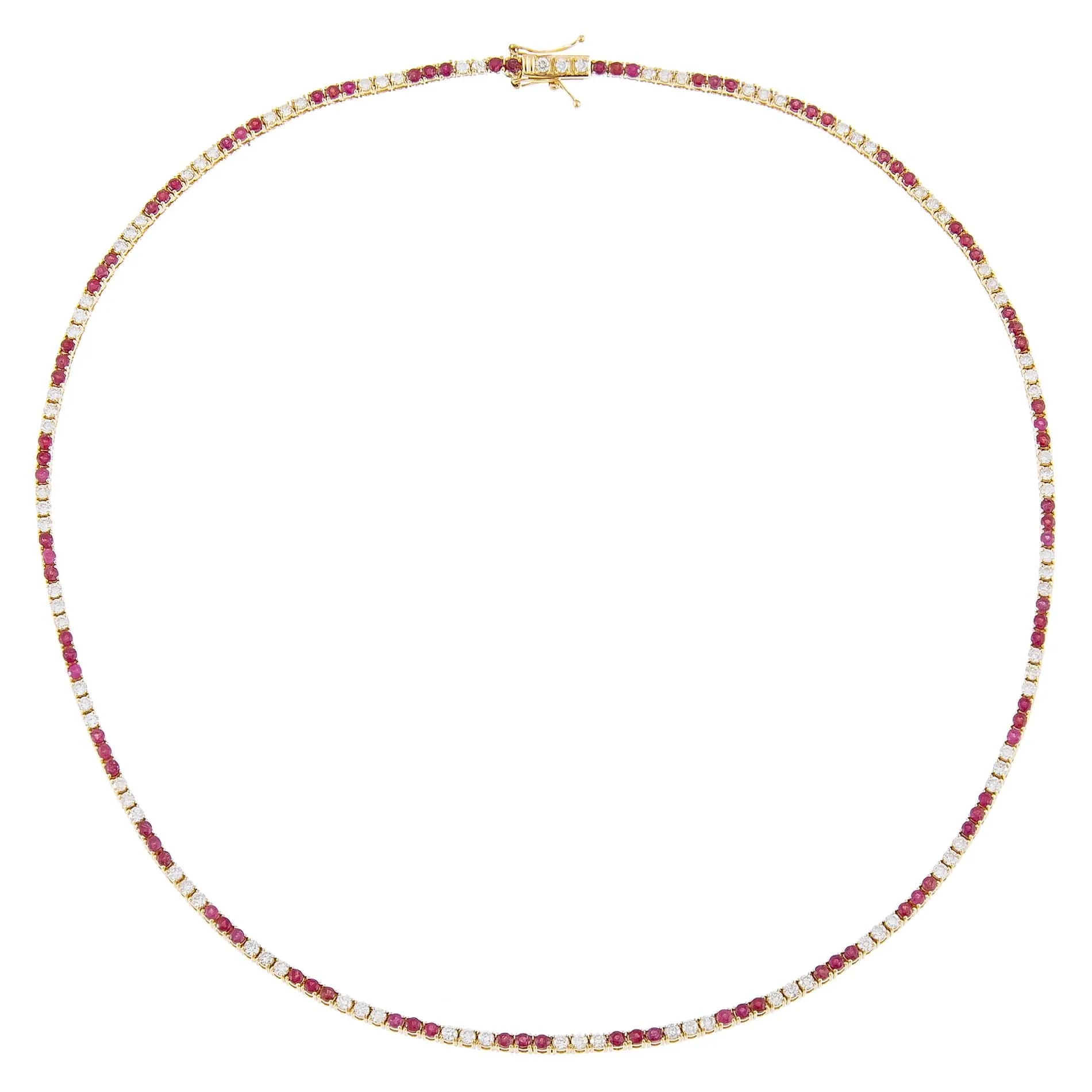 Diamond X Ruby Tennis Necklace 14K sold by Adina Eden's product image thumbnail 3