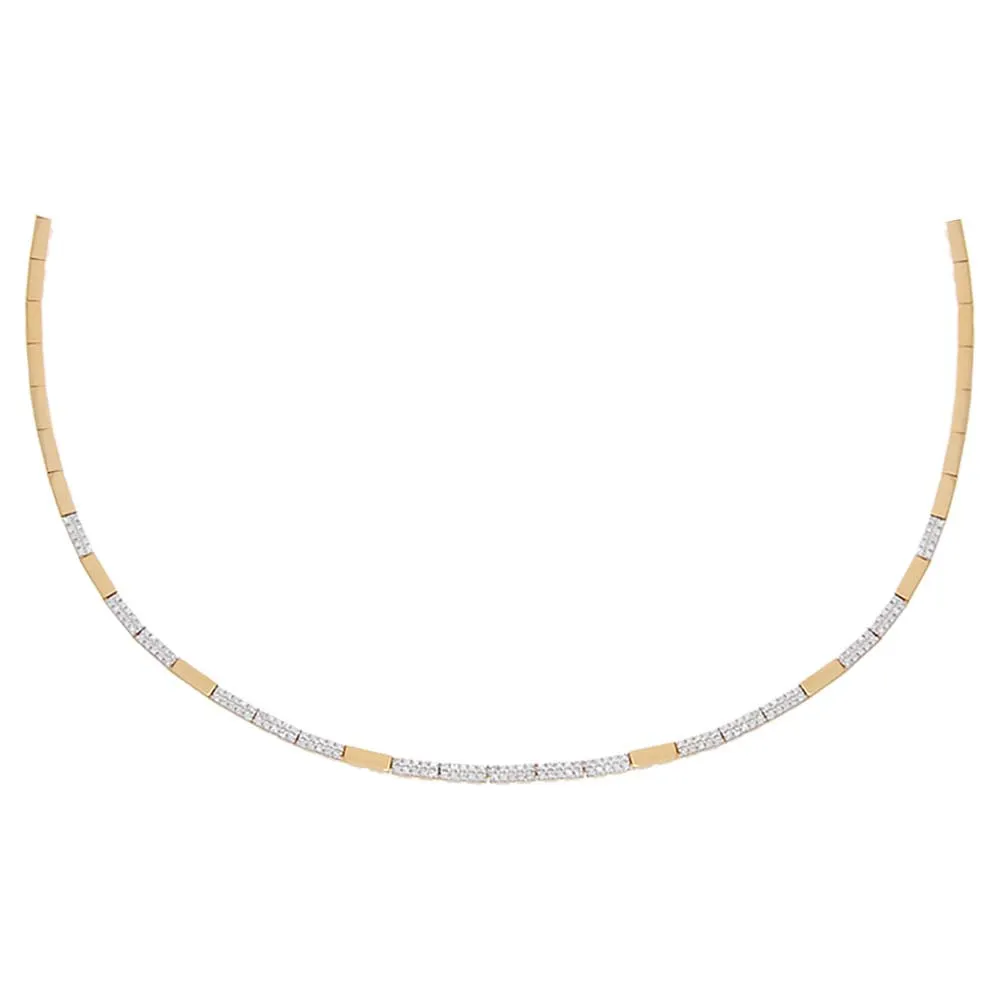 Diamond Pave Thin Fluted Patter Tennis Necklace 14K sold by Adina Eden's