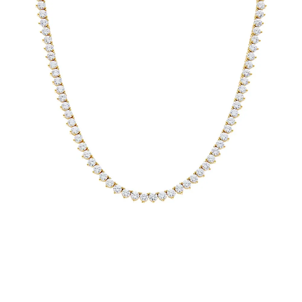 Three Prong Tennis Necklace sold by Adina Eden's product image thumbnail 5