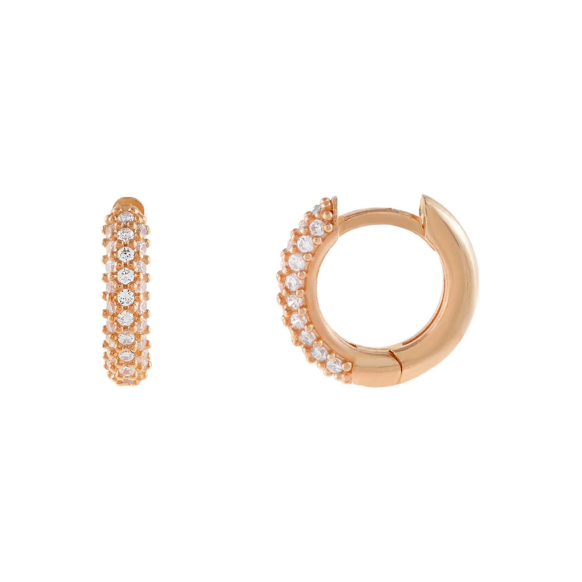 Mini Pavé Huggie Earring sold by Adina Eden's product image thumbnail 3