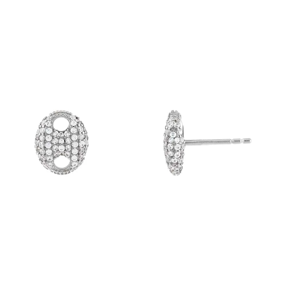 Pavé Puffed Mariner Stud Earring sold by Adina Eden's product image thumbnail 2