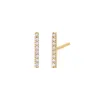 Tiny Diamond Bar Stud Earring 14K sold by Adina Eden's