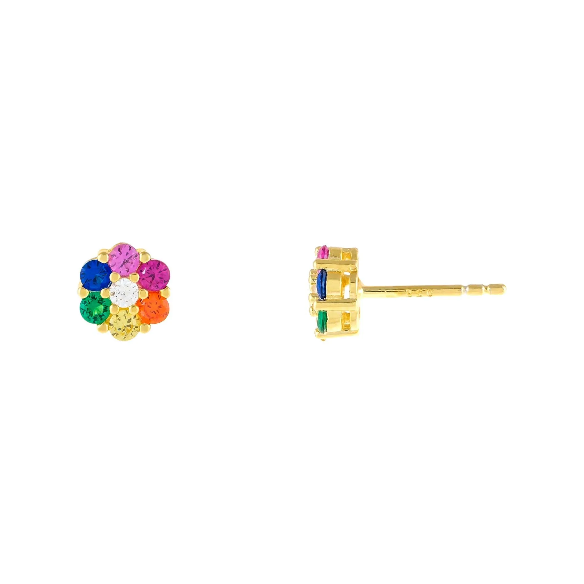 Mini CZ Flower Stud Earring sold by Adina Eden's product image thumbnail 5