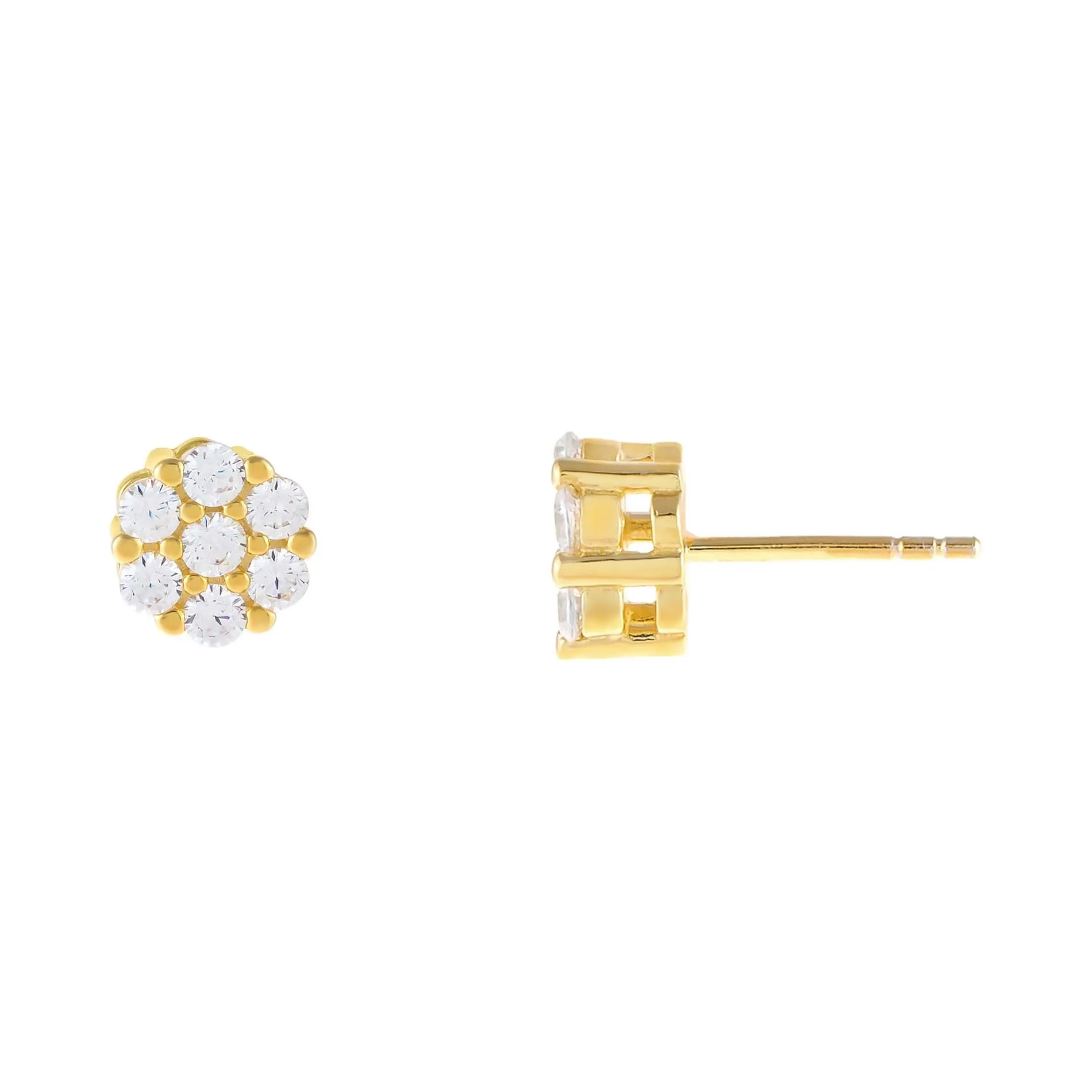 Mini CZ Flower Stud Earring sold by Adina Eden's product image thumbnail 4