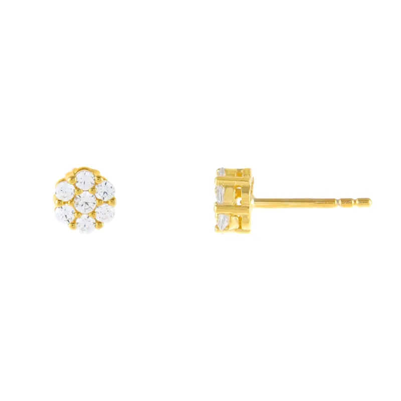 Mini CZ Flower Stud Earring sold by Adina Eden's