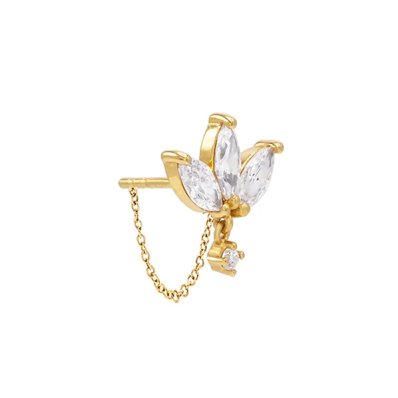 CZ Marquise Chain Stud Earring sold by Adina Eden's