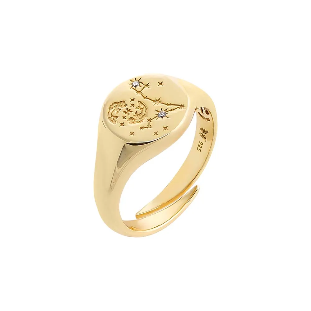 Zodiac Signet Pinky Ring sold by Adina Eden's