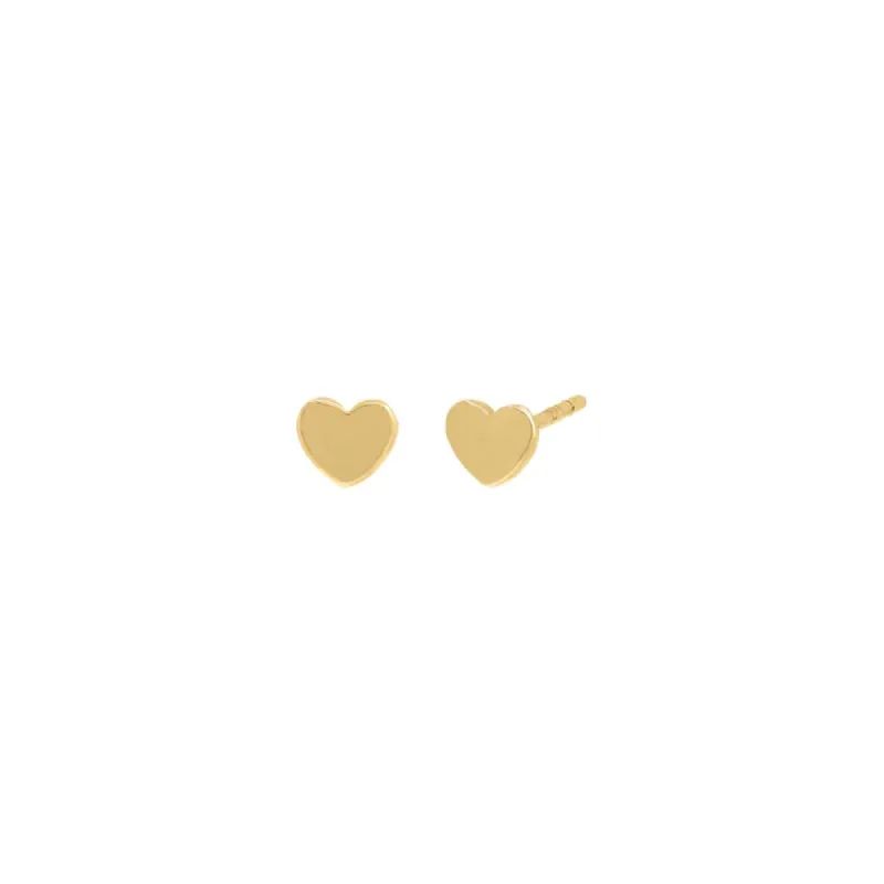 Mini Solid Heart Stud Earring 14K sold by Adina Eden's