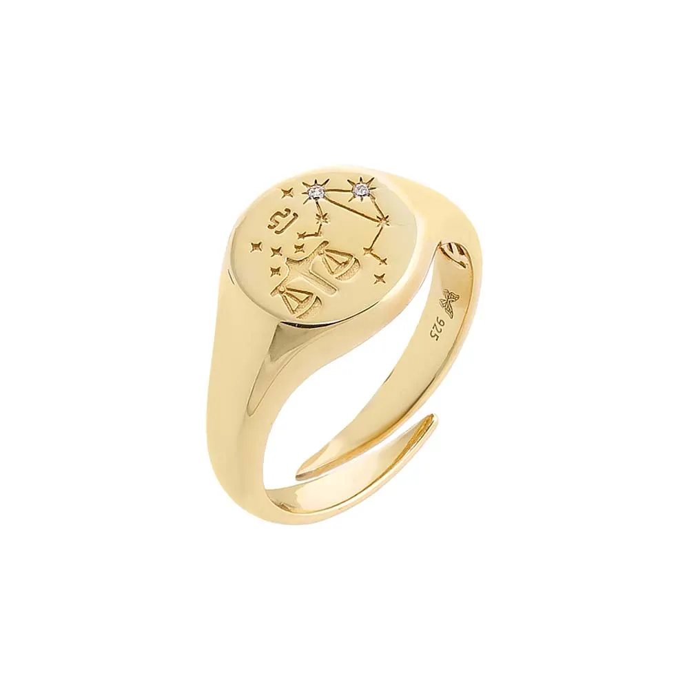 Zodiac Signet Pinky Ring sold by Adina Eden's product image thumbnail 5