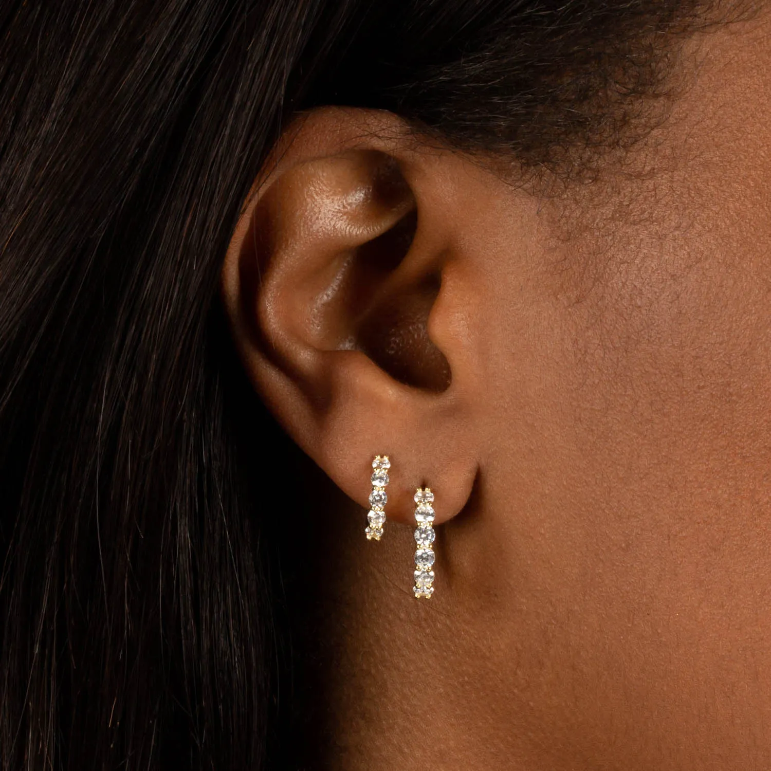 Round Crystal Hoop Earring Combo Set sold by Adina Eden's product image thumbnail 5