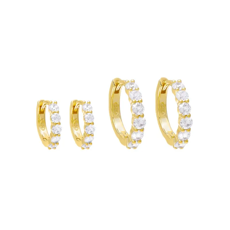 Round Crystal Hoop Earring Combo Set sold by Adina Eden's