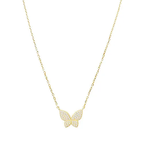 Pavé Dainty Butterfly Necklace sold by Adina Eden's
