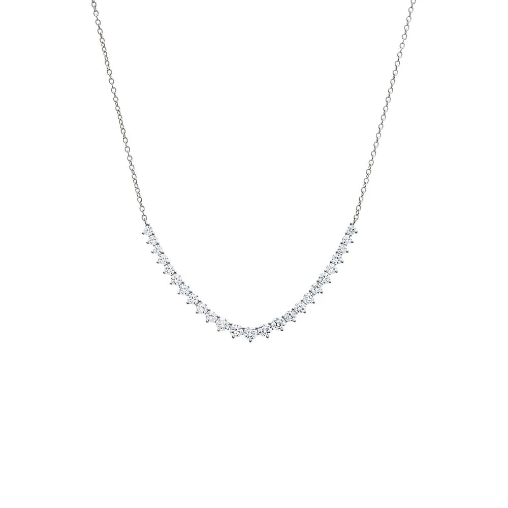 CZ Curved Tennis Bar Pendant Necklace sold by Adina Eden's product image thumbnail 4