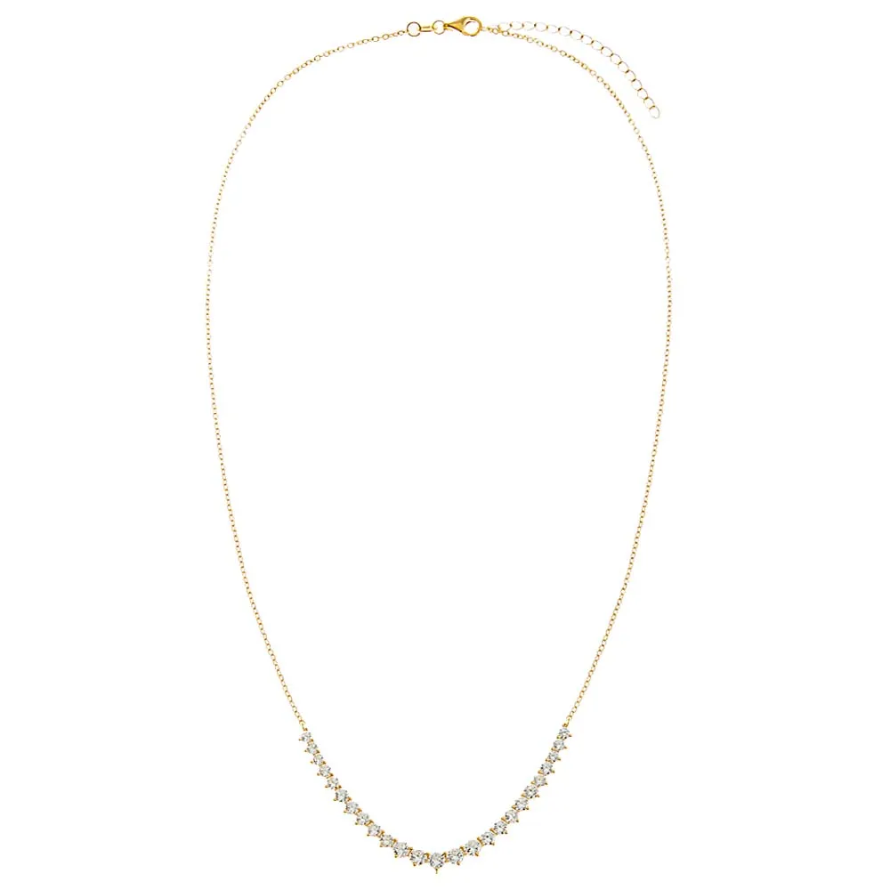 CZ Curved Tennis Bar Pendant Necklace sold by Adina Eden's product image thumbnail 3