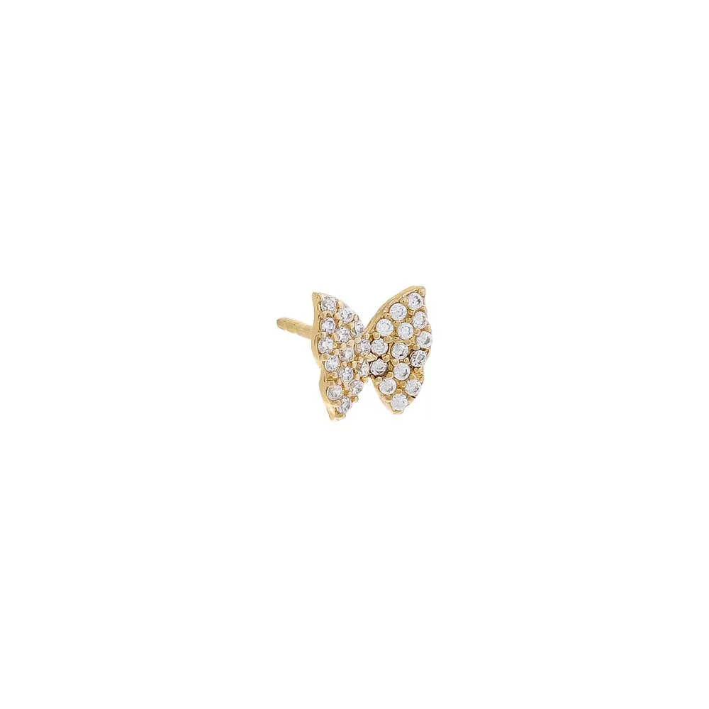 CZ Pave Butterfly Stud Earring 14K sold by Adina Eden's product image thumbnail 3