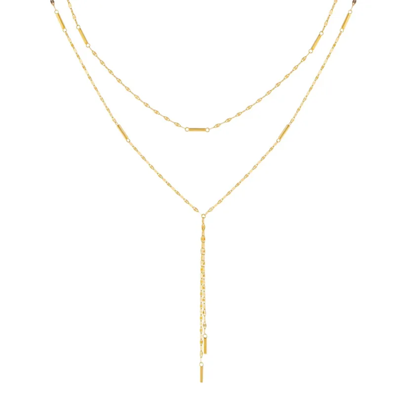 Singapore X Mariner Link Double Chain Lariat 14K sold by Adina Eden's
