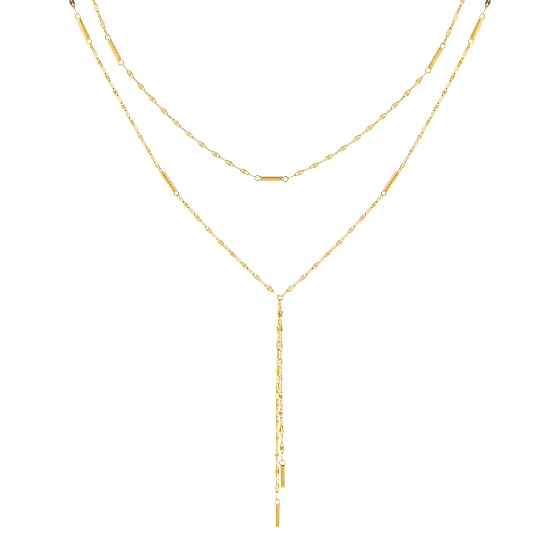 Singapore X Mariner Link Double Chain Lariat 14K sold by Adina Eden's