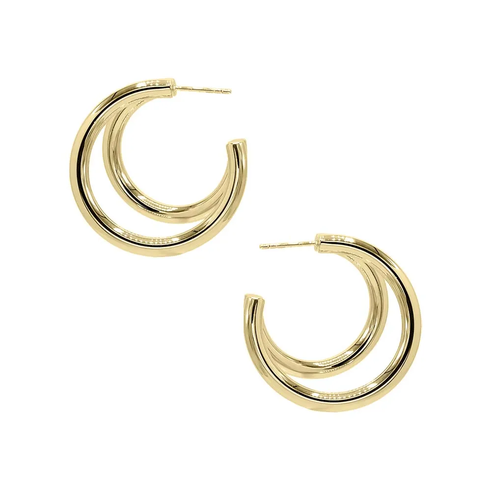 Double Hollow Hoop Earring sold by Adina Eden's product image thumbnail 2