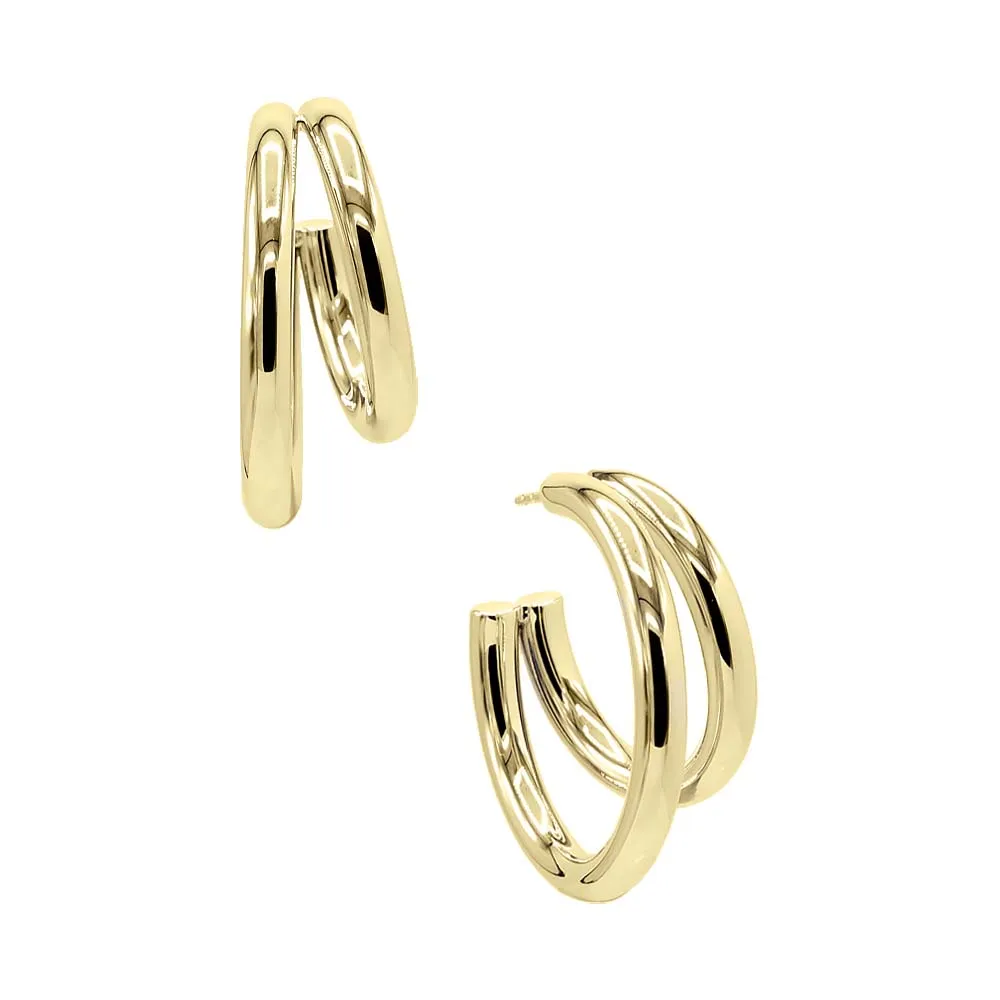 Double Hollow Hoop Earring sold by Adina Eden's