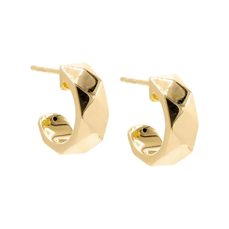 Solid Lines Chunky Open Hoop Earring 14K sold by Adina Eden's