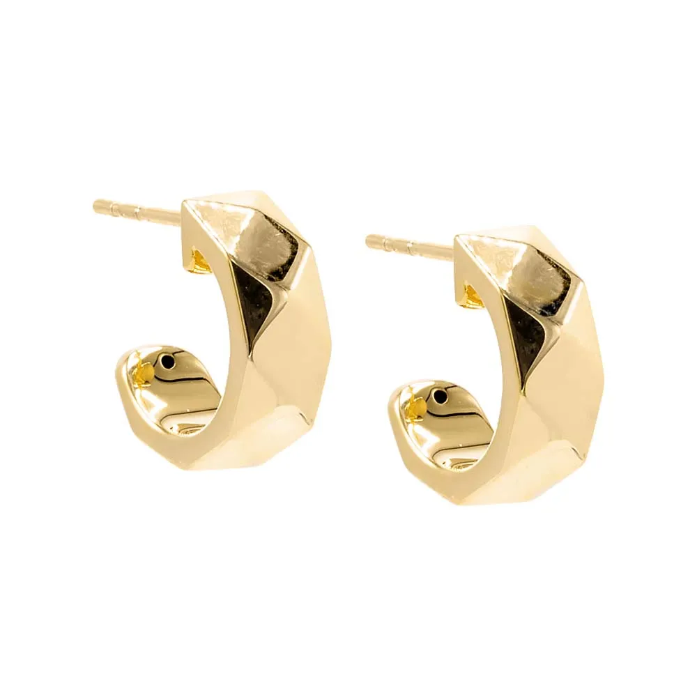 Solid Lines Chunky Open Hoop Earring 14K sold by Adina Eden's