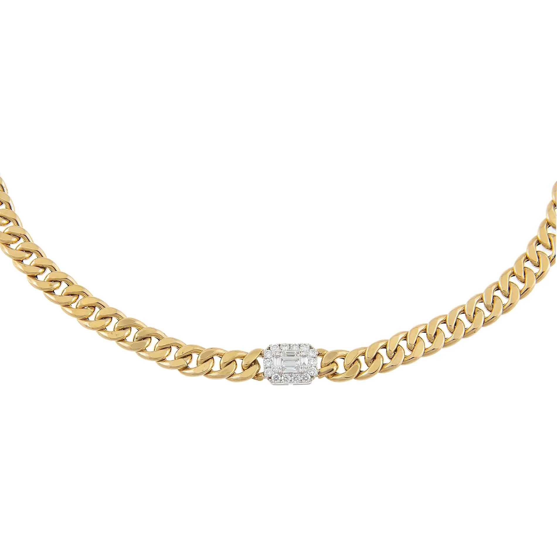Diamond Illusion X Miami Cuban Link Choker 14K sold by Adina Eden's