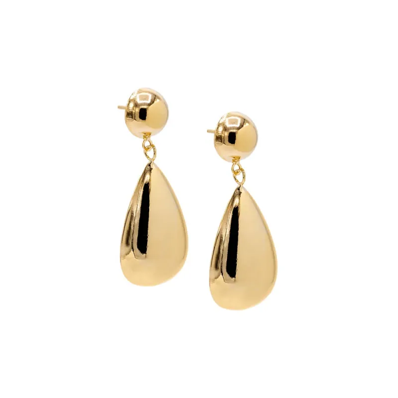 Solid Ball X Teardrop Drop Stud Earring sold by Adina Eden's