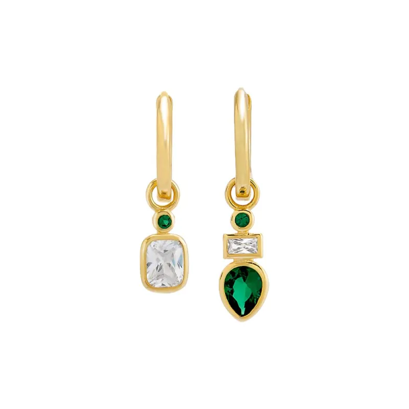 Dangling Multi Stone Bezel Huggie Earring sold by Adina Eden's
