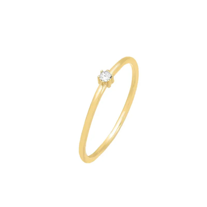Tiny Solitaire CZ Ring sold by Adina Eden's