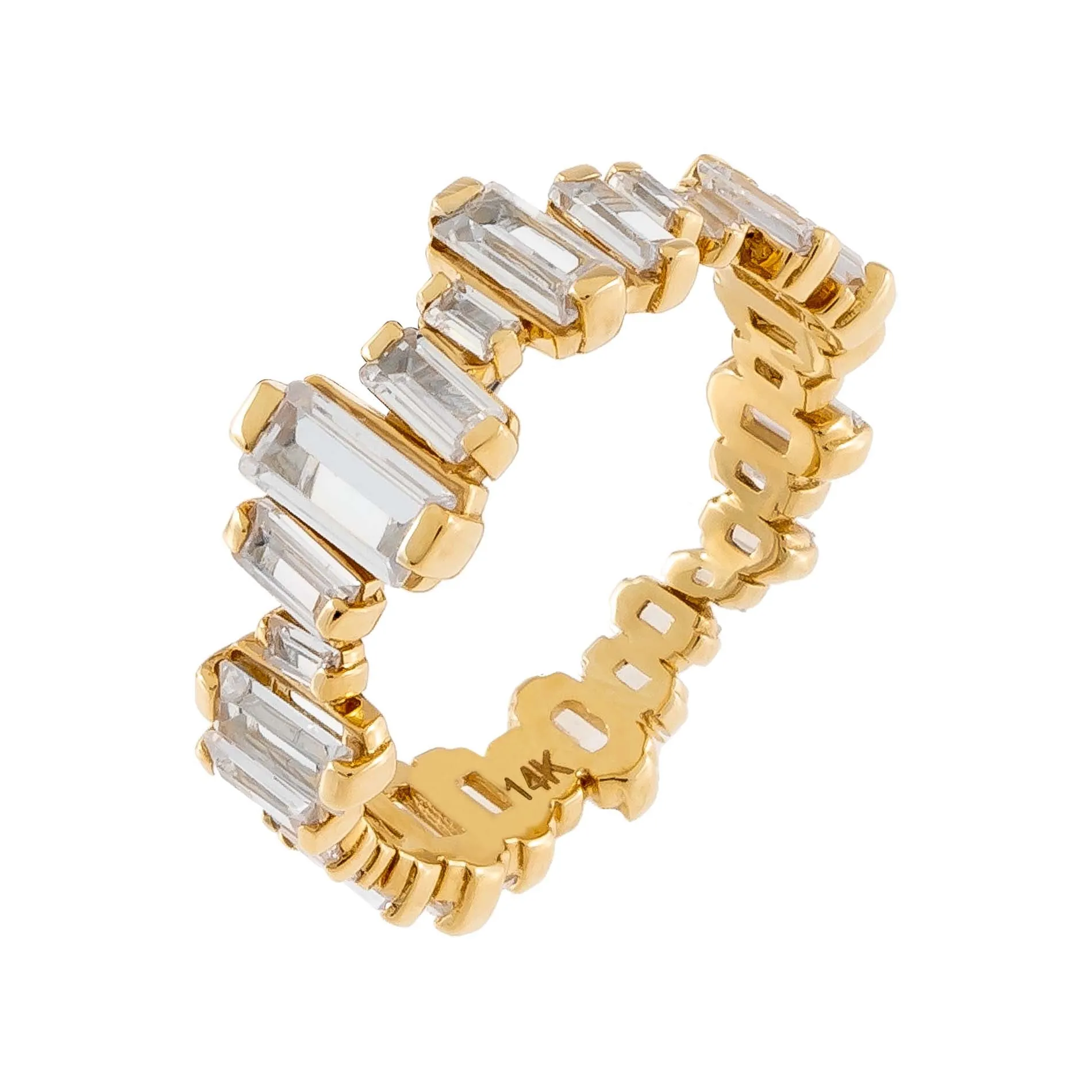 Scattered Baguette Ring 14K sold by Adina Eden's