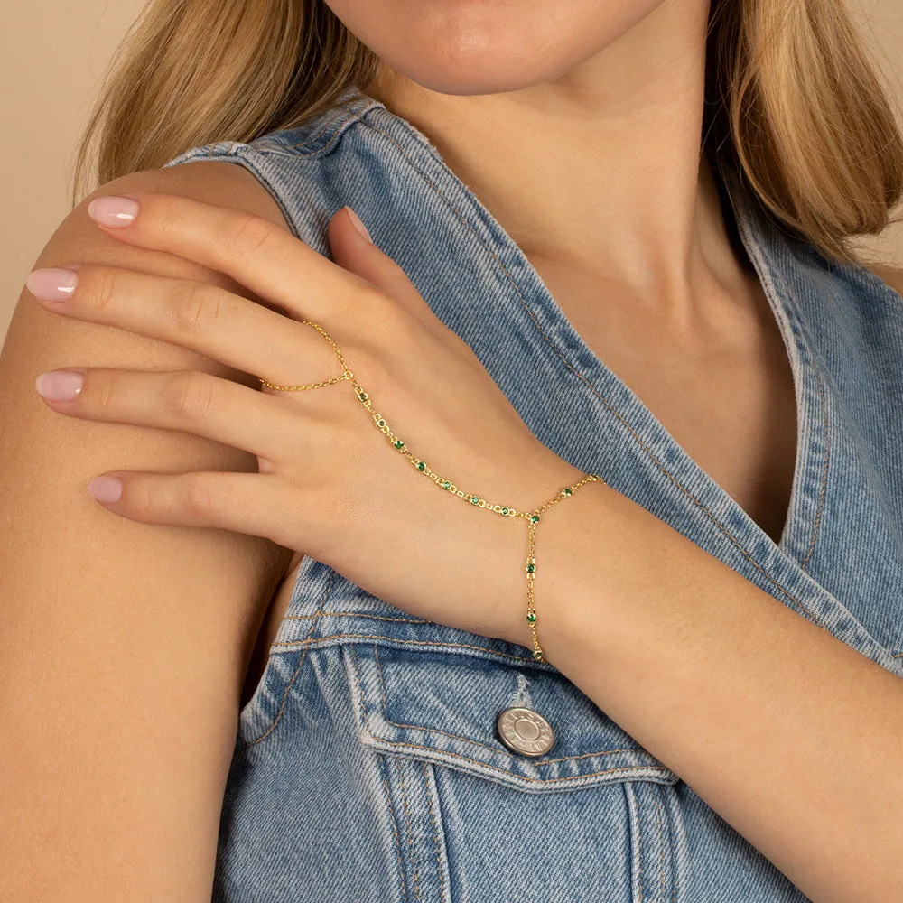 Colored CZ Station Hand Chain sold by Adina Eden's product image thumbnail 2