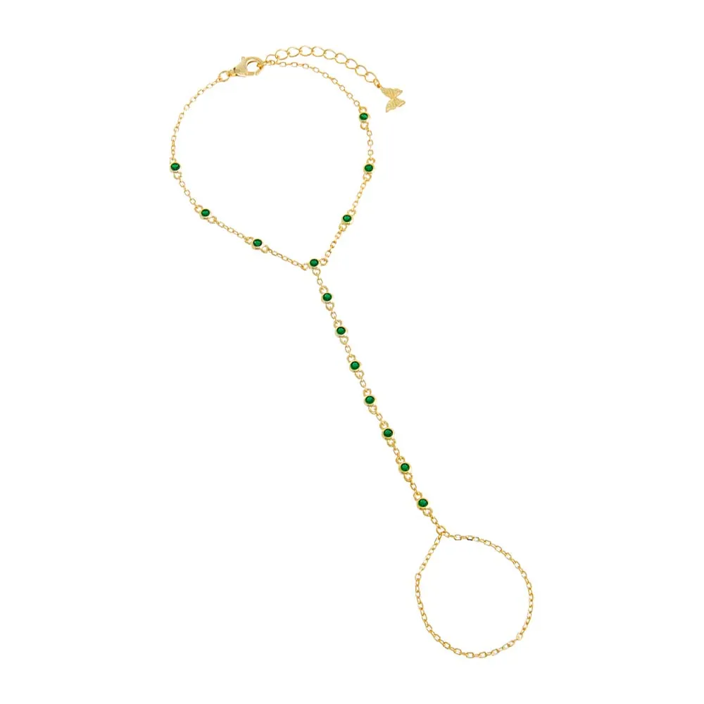 Colored CZ Station Hand Chain sold by Adina Eden's product image thumbnail 3