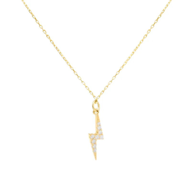 Pavé Lightning Bolt Necklace sold by Adina Eden's