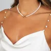 Pearl Toggle Necklace 14K sold by Adina Eden's