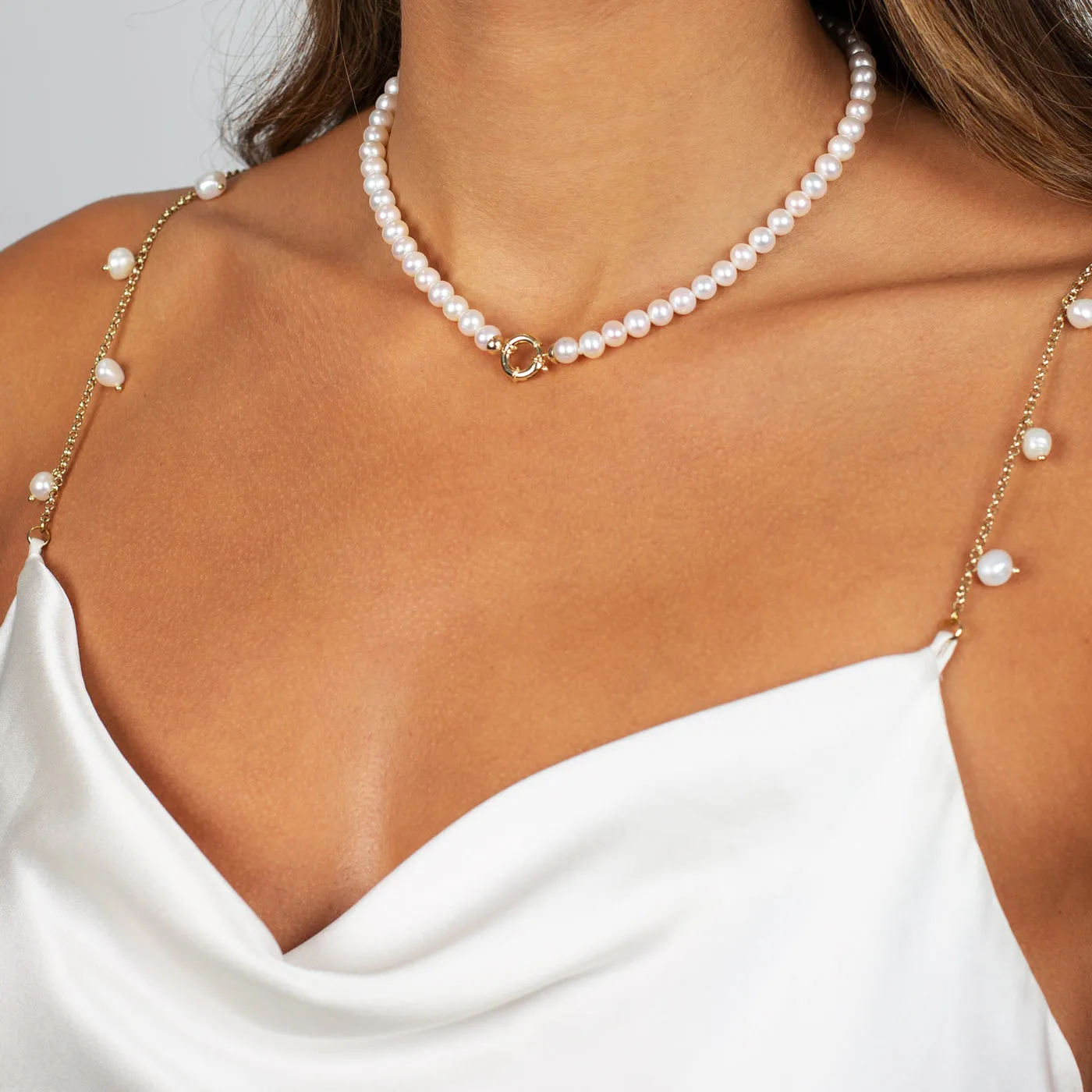 Pearl Toggle Necklace 14K sold by Adina Eden's product image thumbnail 4