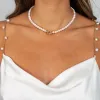 Pearl Toggle Necklace 14K sold by Adina Eden's
